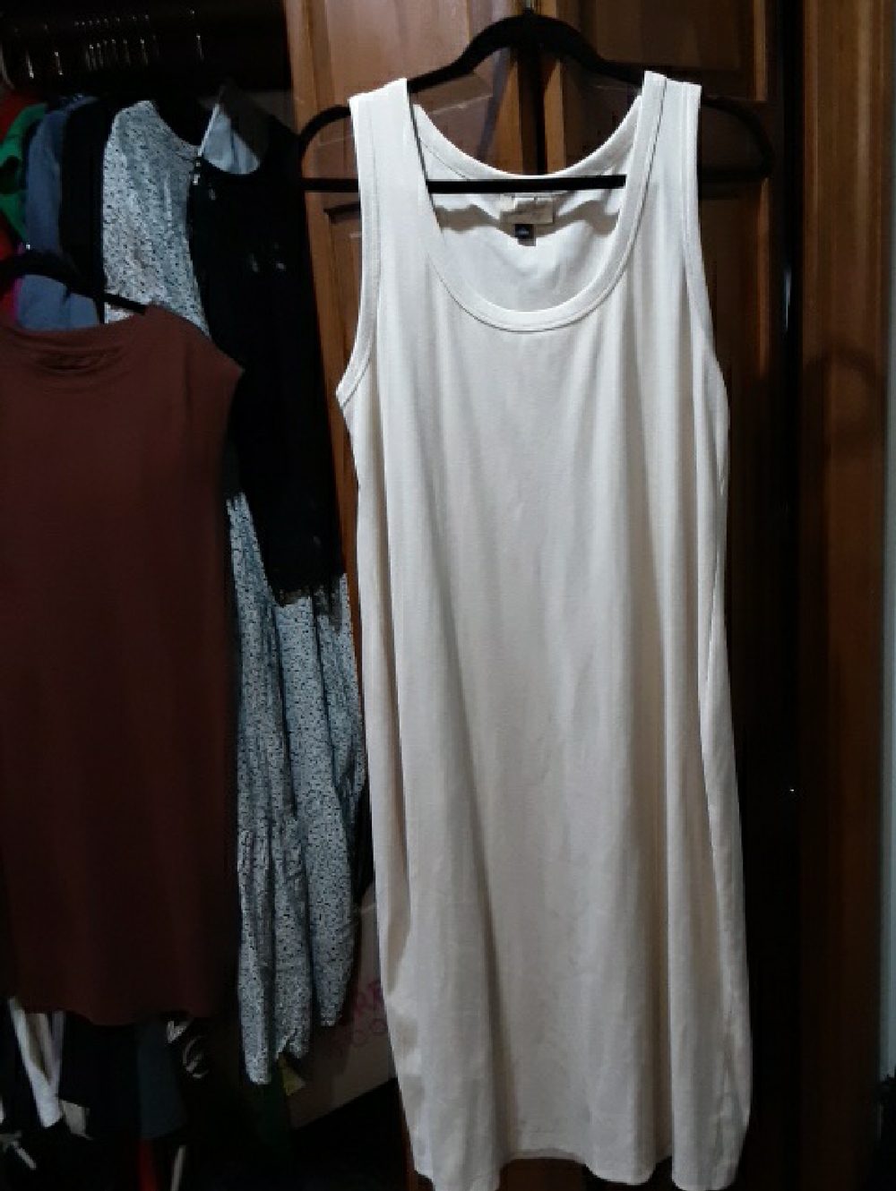 Cream Sleeveless Scoop Neck Maxi Tank Dress XXL By Universal Thread Nice
